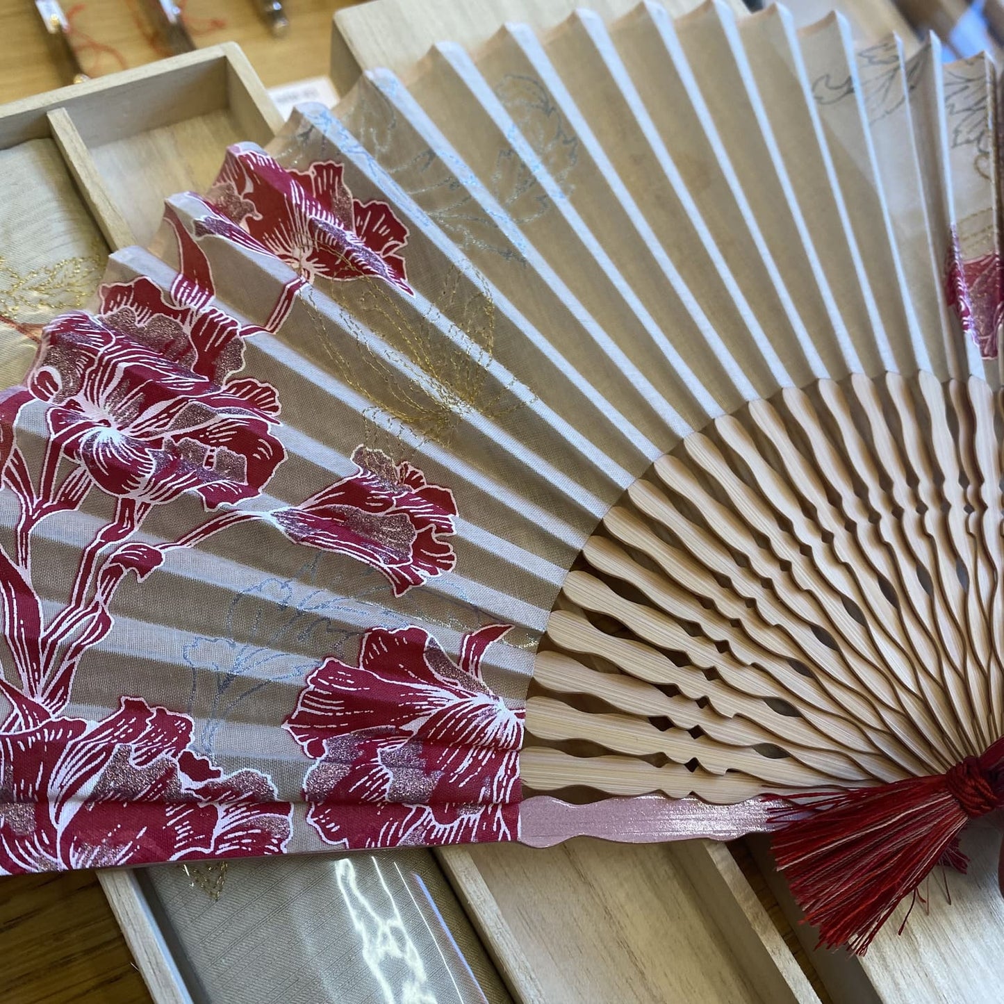Folding hand fan made in Kyoto