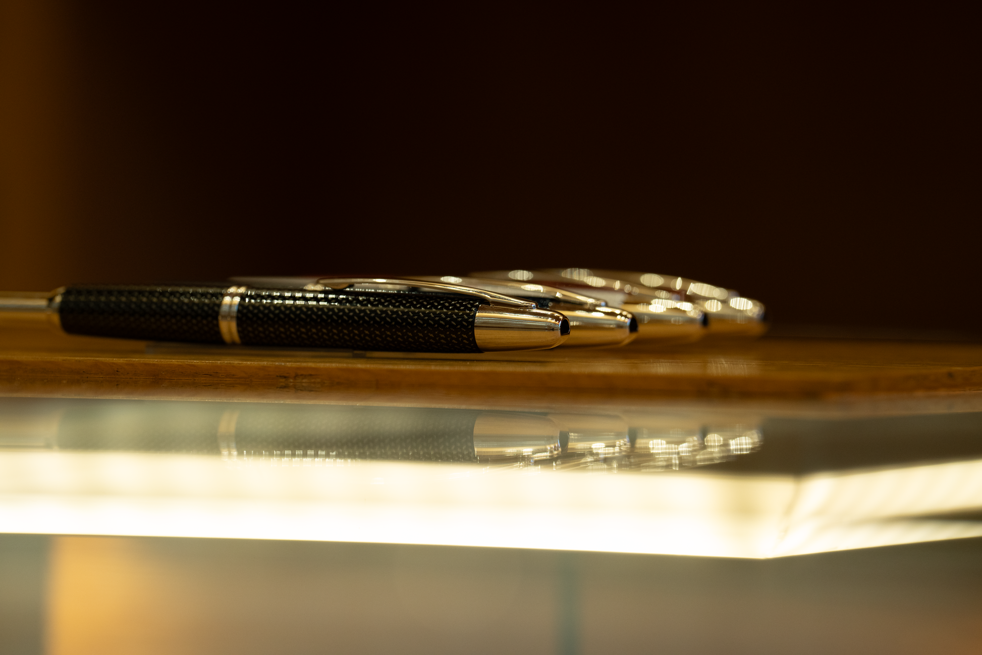 Luxury japanese fountain pens from bottom side view