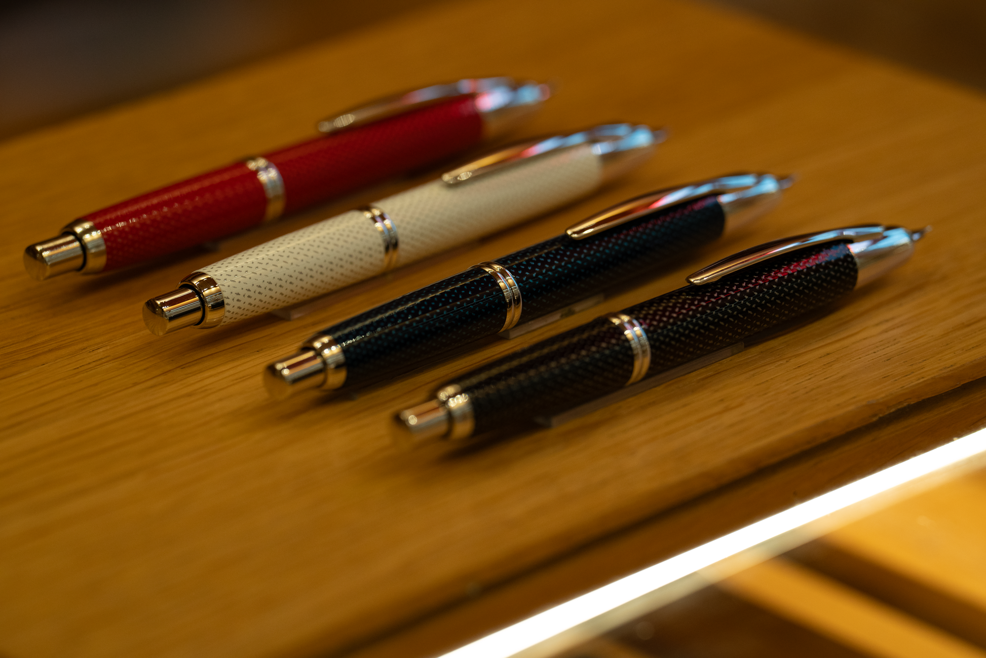 4 luxury fountain pens Pilot Capless Graphite view from the back top